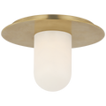 Fosse 8" Flush Mount | Antique-Burnished Brass | Alabaster