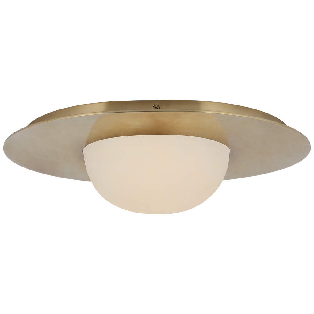 Fosse 15" Flush Mount | Antique-Burnished Brass | Alabaster
