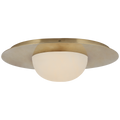 Fosse 15" Flush Mount | Antique-Burnished Brass | Alabaster