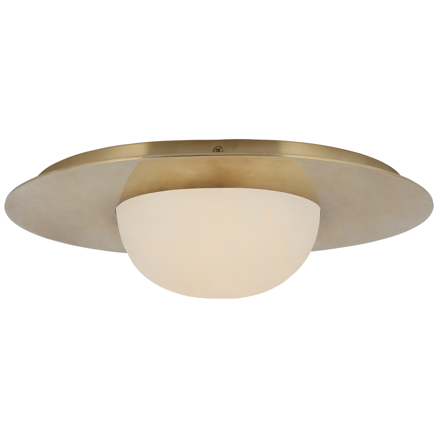 Fosse 15" Flush Mount | Antique-Burnished Brass | Alabaster
