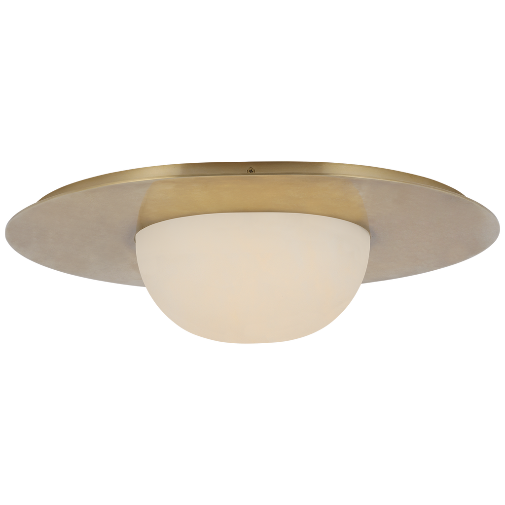 Fosse 21" Flush Mount | Antique-Burnished Brass | Alabaster
