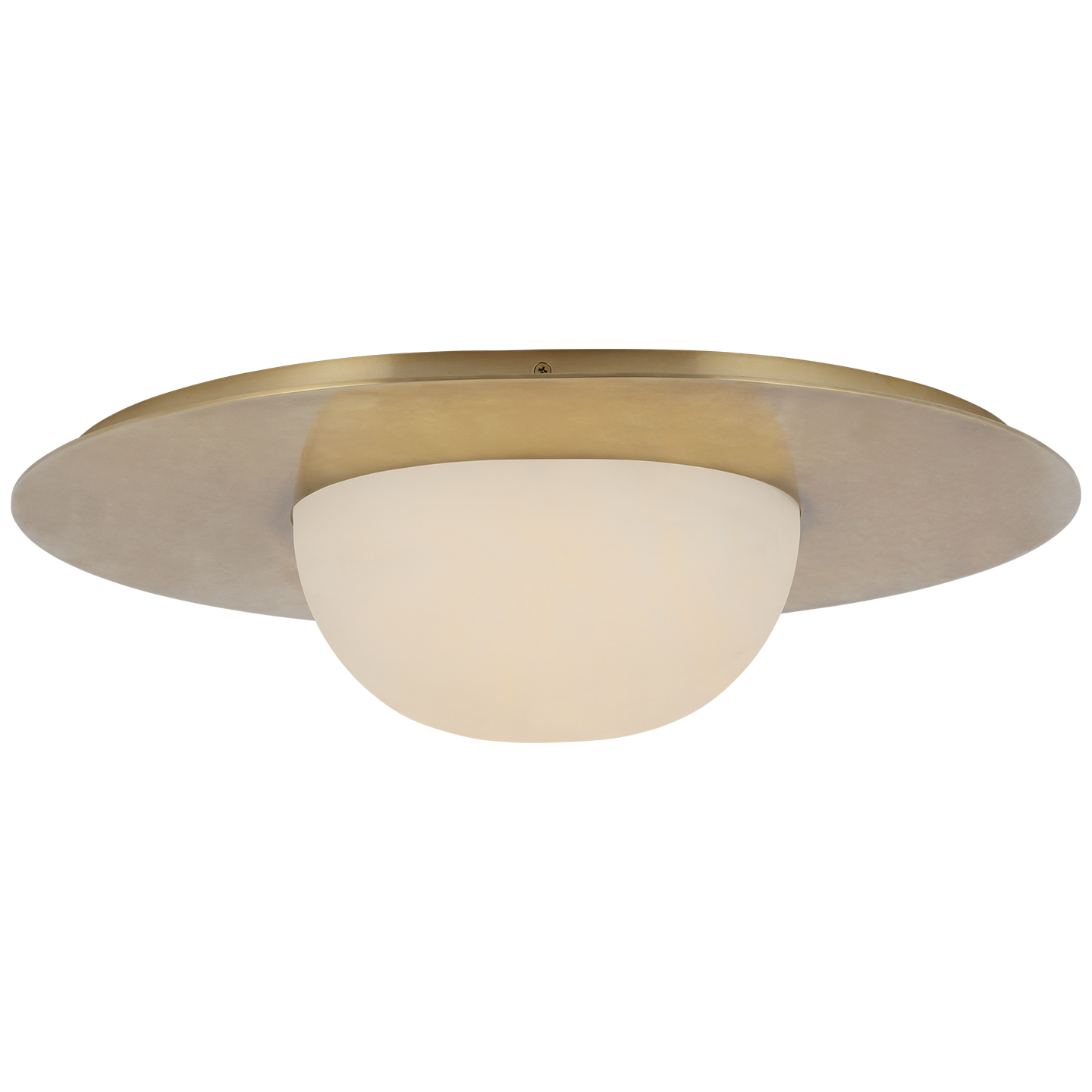 Fosse 21" Flush Mount | Antique-Burnished Brass | Alabaster