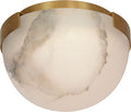 Melange 5" Solitaire Flush Mount | Antique-Burnished Brass | Alabaster Shade
