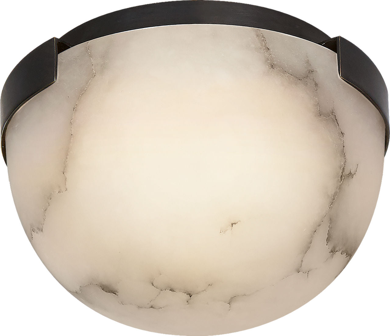 Melange 5" Solitaire Flush Mount | Bronze | Alabaster Shade