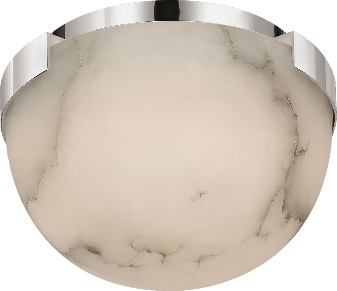 Melange 5" Solitaire Flush Mount | Polished Nickel | Alabaster Shade