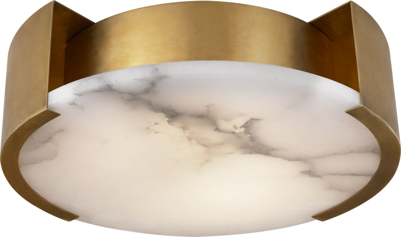 Melange Small Flush Mount | Antique-Burnished Brass | Alabaster