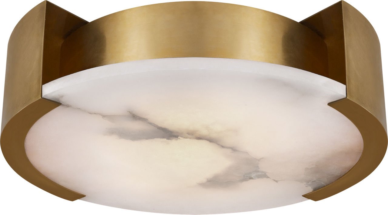 Melange Large Flush Mount | Antique-Burnished Brass | Alabaster