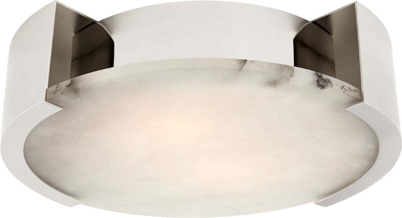Melange Large Flush Mount | Polished Nickel | Alabaster