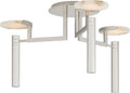 Melange Large Floating Disc Semi-Flush Chandelier | Polished Nickel | Alabaster