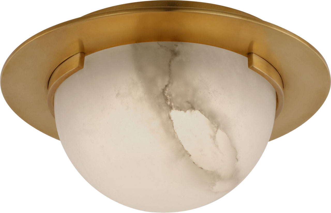 Melange 6" Solitaire Flush Mount | Antique-Burnished Brass | Alabaster