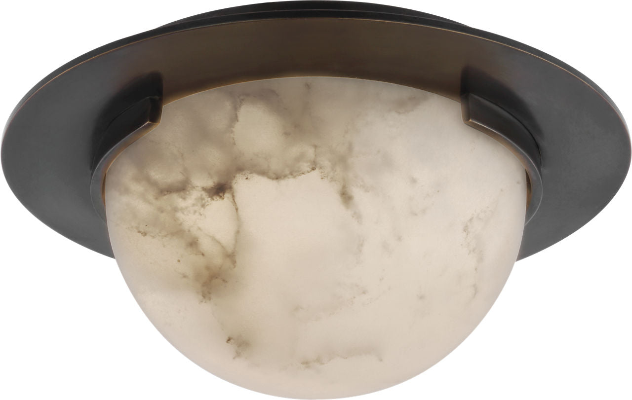 Melange 6" Solitaire Flush Mount | Bronze | Alabaster