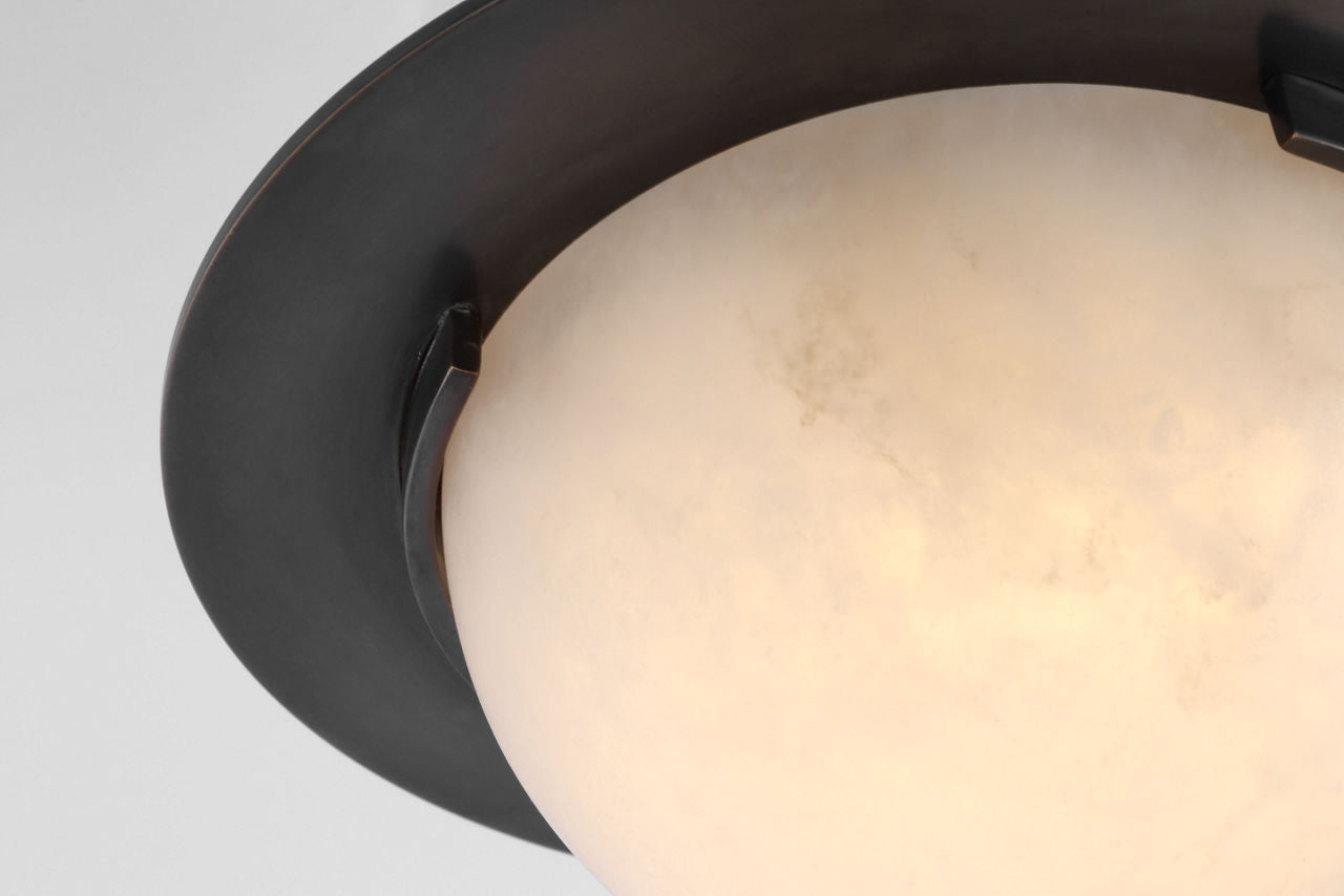 Melange 6" Solitaire Flush Mount | Bronze | Alabaster