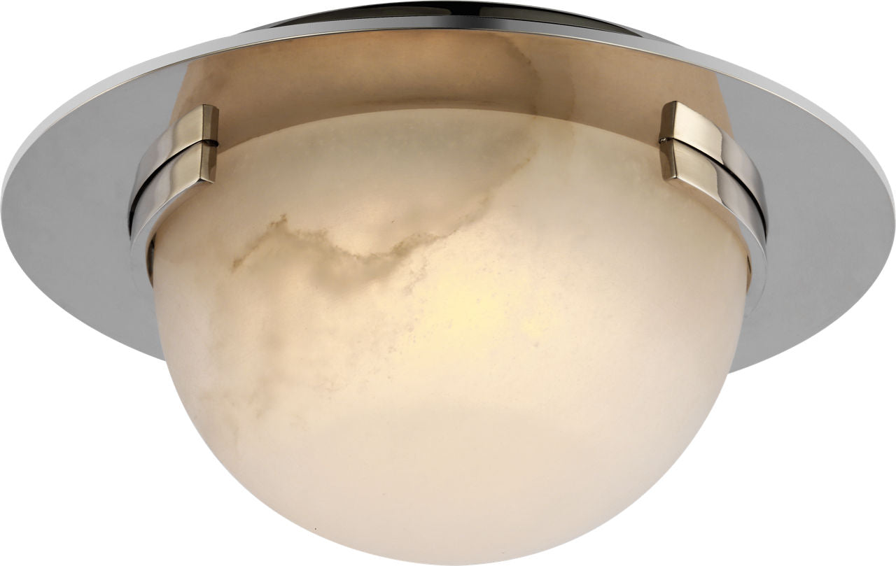 Melange 6" Solitaire Flush Mount | Polished Nickel | Alabaster