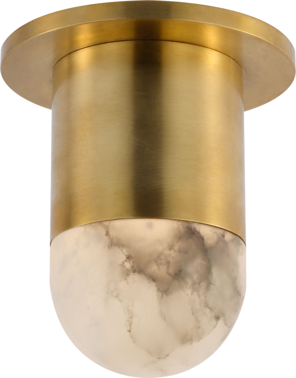 Melange Mini Monopoint Flush Mount | Antique-Burnished Brass | Alabaster