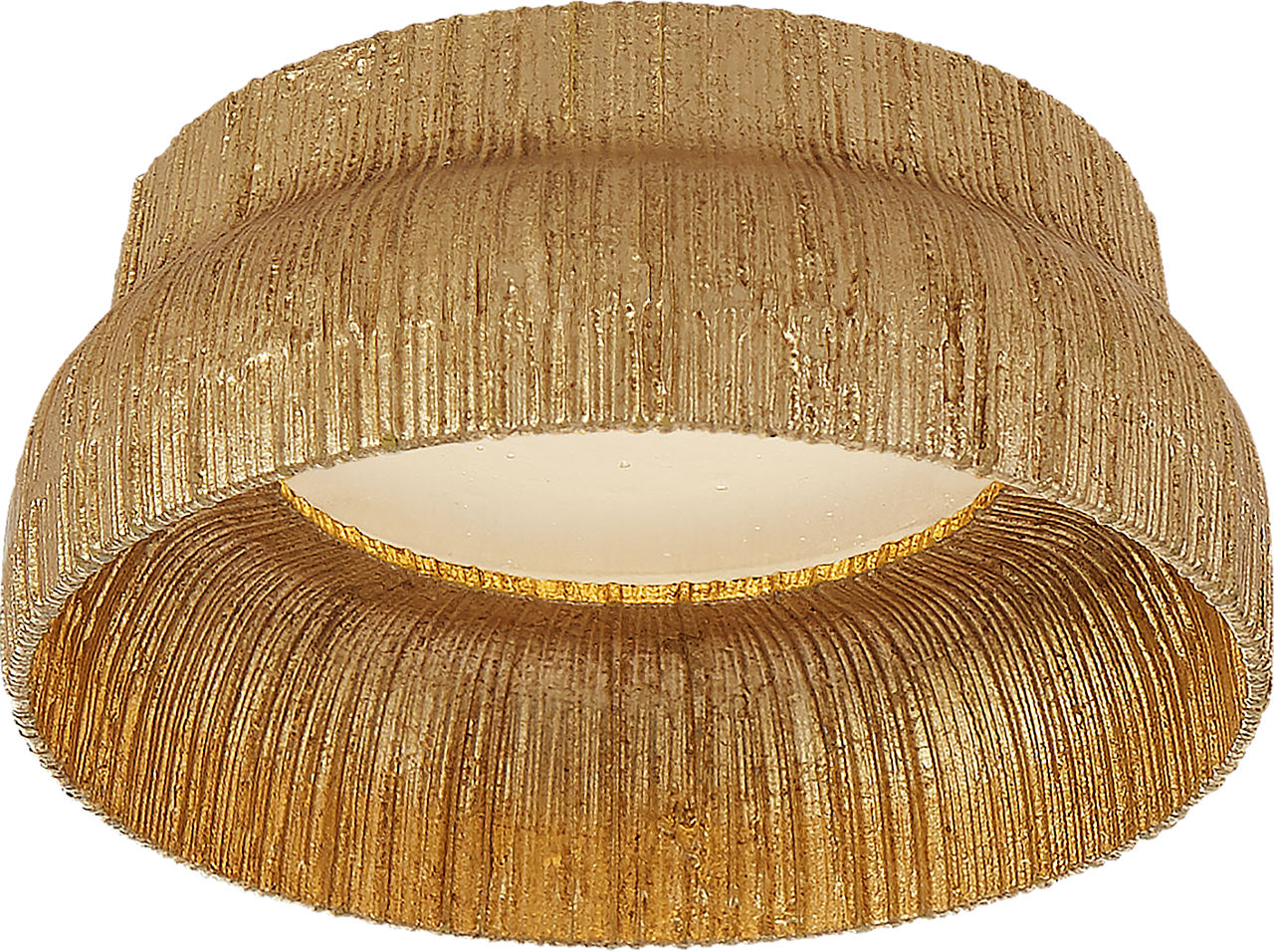Utopia 5" Solitaire Flush Mount | Gild | Fractured Glass Trim