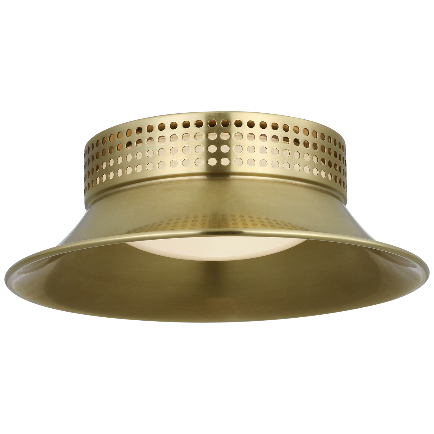 Precision 7" Flush Mount | Antique-Burnished Brass | White Glass