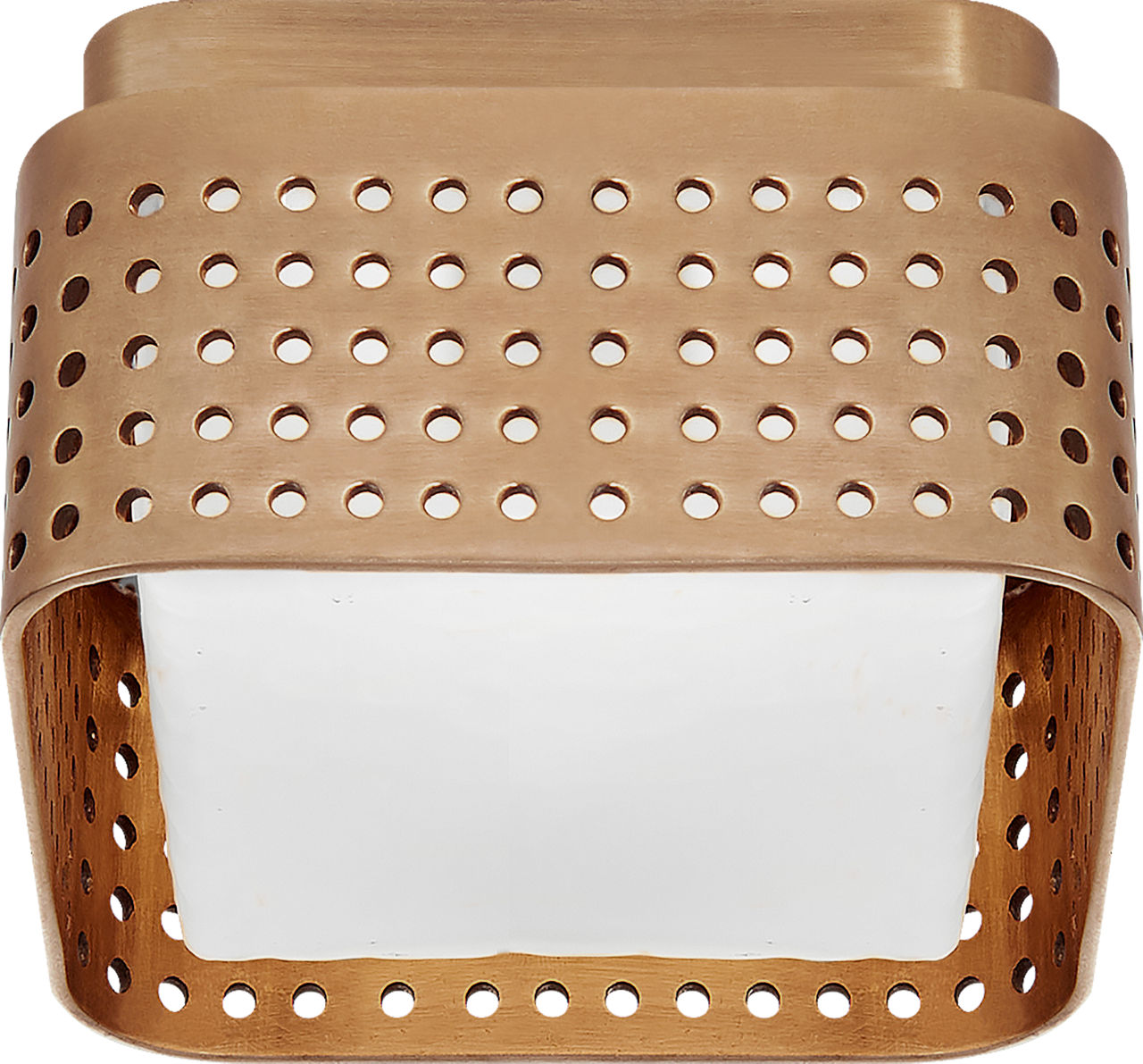 Precision 4.5" Solitaire Flush Mount | Antique-Burnished Brass | Clouded Glass