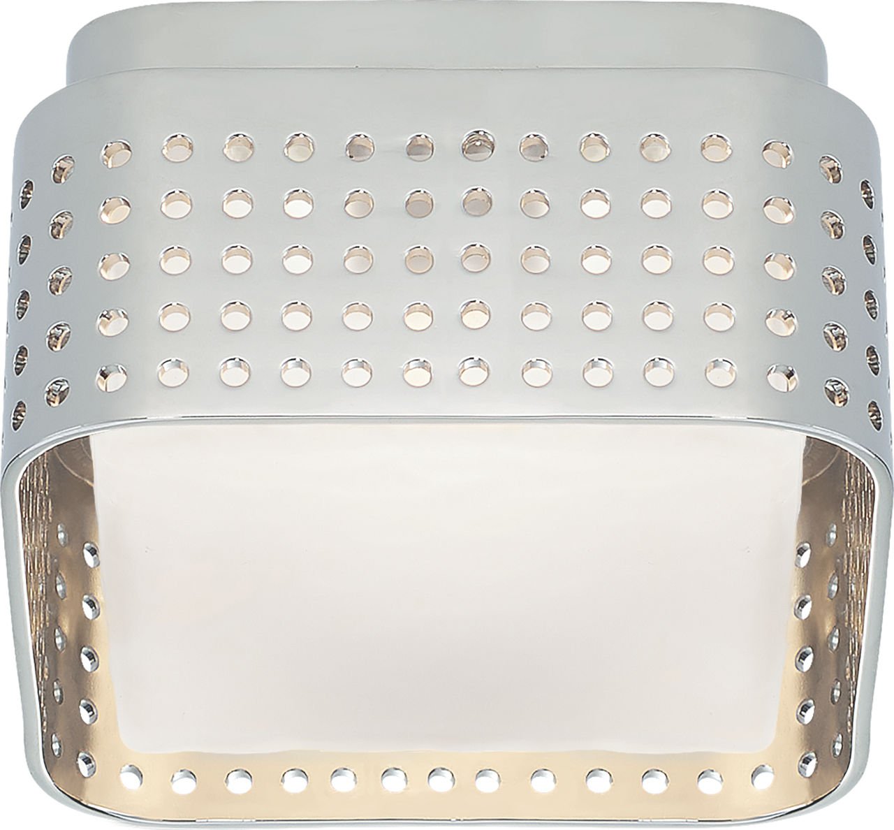 Precision 4.5" Solitaire Flush Mount | Polished Nickel | Clouded Glass