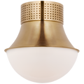 Precision 9" Flush Mount | Antique-Burnished Brass | White Glass