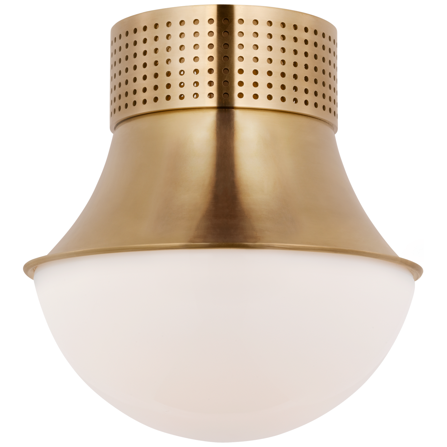 Precision 9" Flush Mount | Antique-Burnished Brass | White Glass