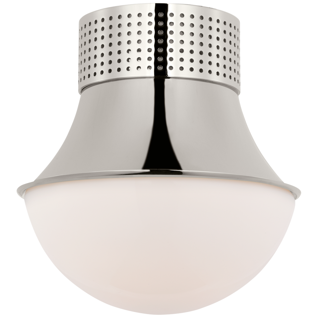 Precision 9" Flush Mount | Polished Nickel | White Glass