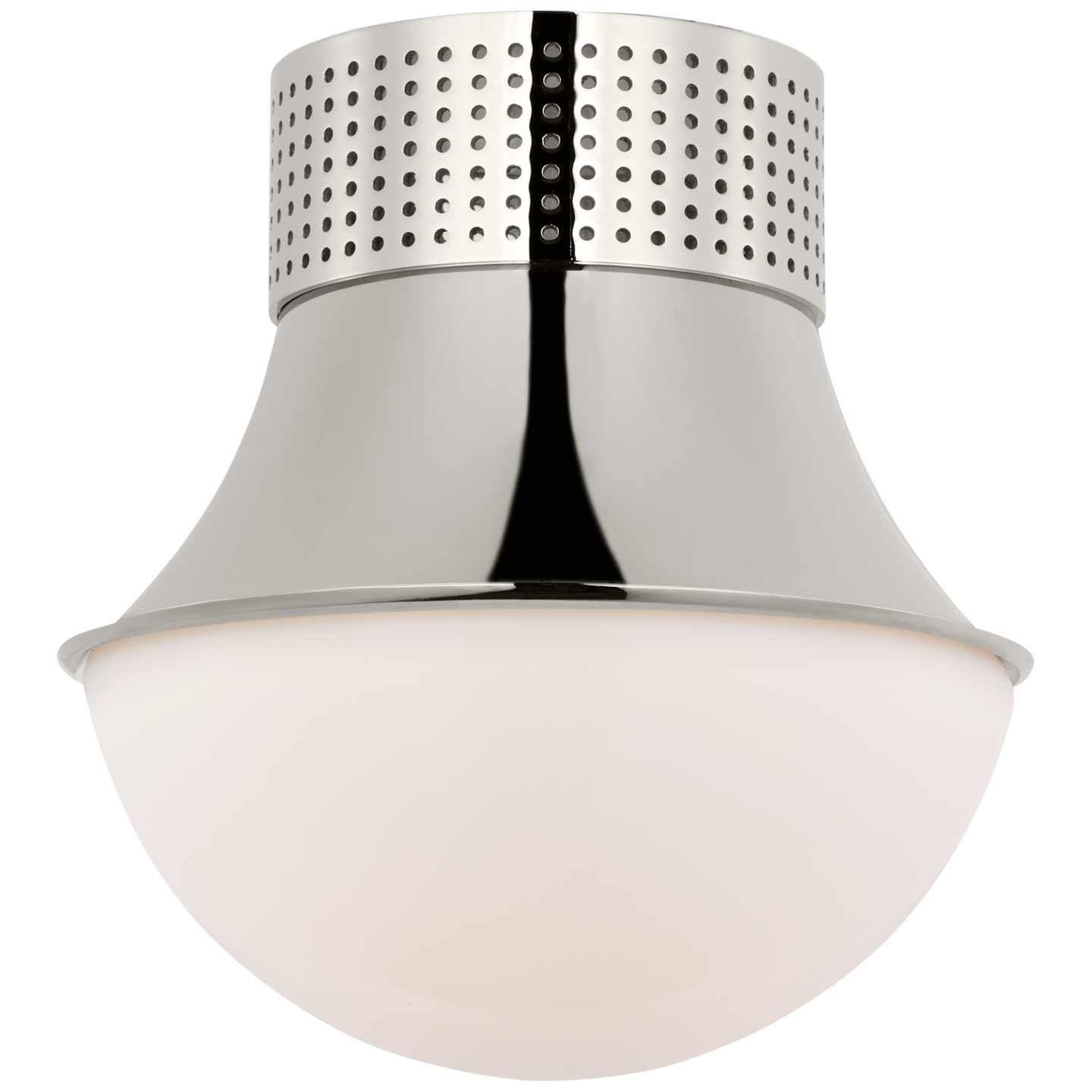 Precision 9" Flush Mount | Polished Nickel | White Glass