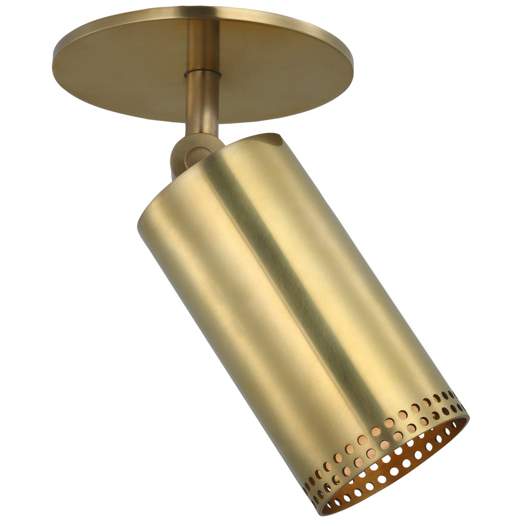 Precision 3" Directional Monopoint Flush Mount | Antique-Burnished Brass | White Glass