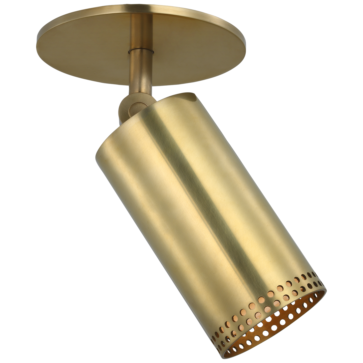 Precision 3" Directional Monopoint Flush Mount | Antique-Burnished Brass | White Glass