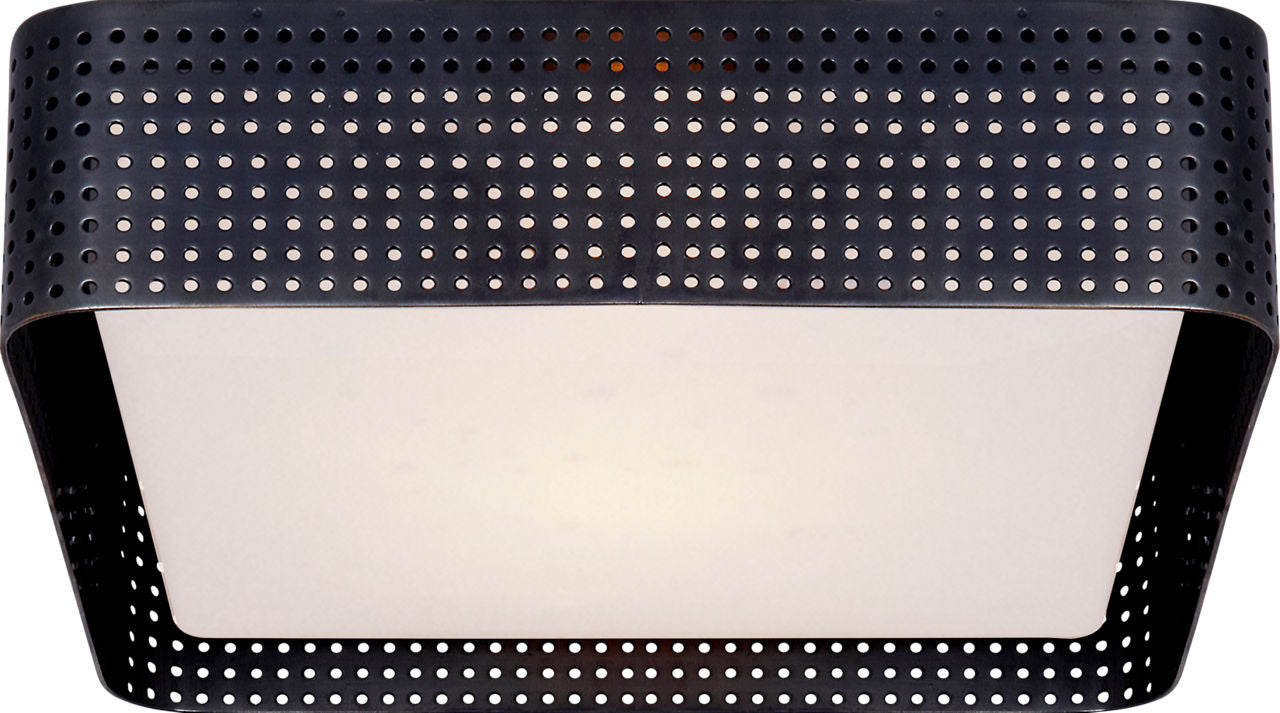Precision Large Square Flush Mount | Bronze | Clouded Glass