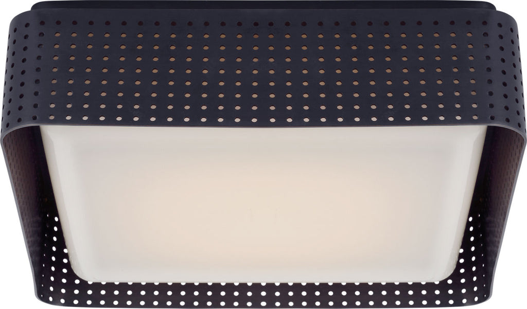 Precision 12.5" Square Flush Mount | Bronze | White Glass