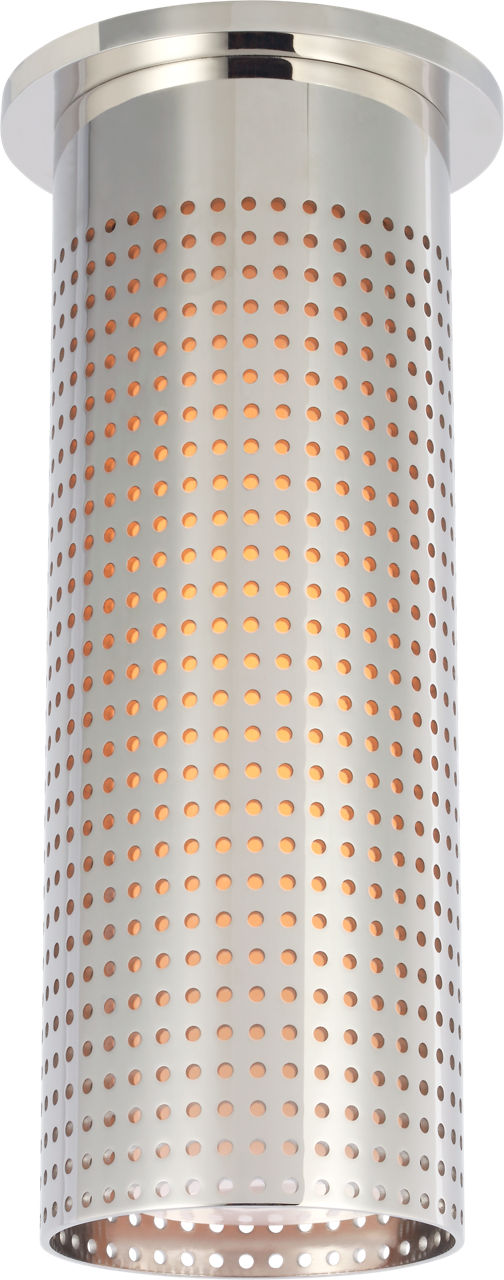 Precision Tall Monopoint Flush Mount | Polished Nickel | White Glass