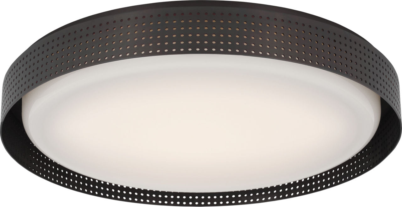 Precision 18" Round Flush Mount | Bronze | White Glass