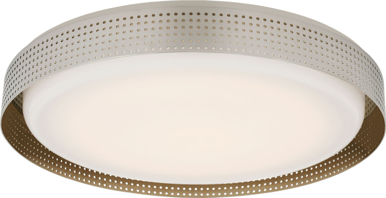 Precision 18" Round Flush Mount | Polished Nickel | White Glass
