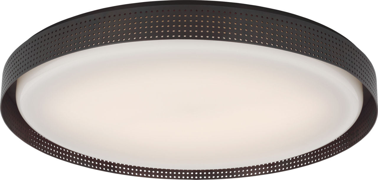 Precision 24" Round Flush Mount | Bronze | White Glass