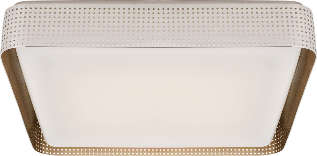 Precision 20" Square Flush Mount | Polished Nickel | White Glass