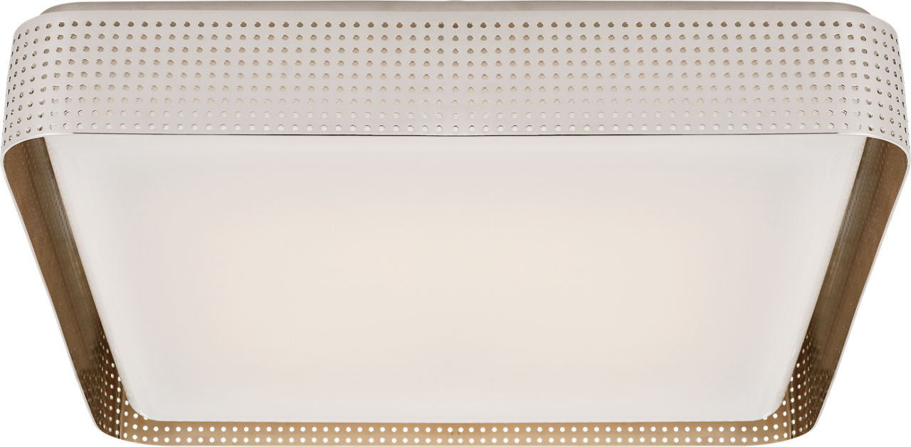 Precision 20" Square Flush Mount | Polished Nickel | White Glass