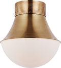 Precision 17" Flush Mount | Antique-Burnished Brass | White Glass