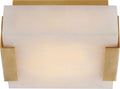Covet Low Clip Solitaire Flush Mount | Antique-Burnished Brass | Alabaster
