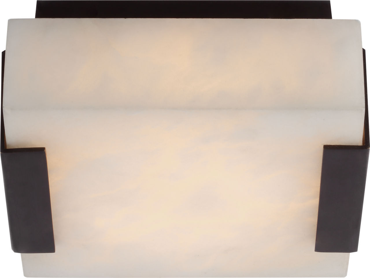 Covet Low Clip Solitaire Flush Mount | Bronze | Alabaster