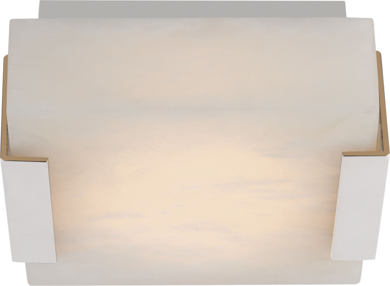 Covet Low Clip Solitaire Flush Mount | Polished Nickel | Alabaster