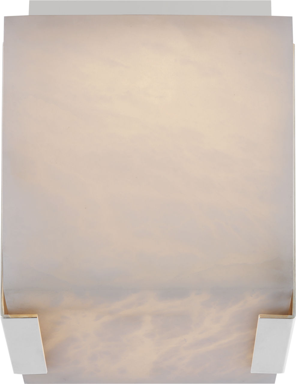 Covet Tall Clip Solitaire Flush Mount | Polished Nickel | Alabaster