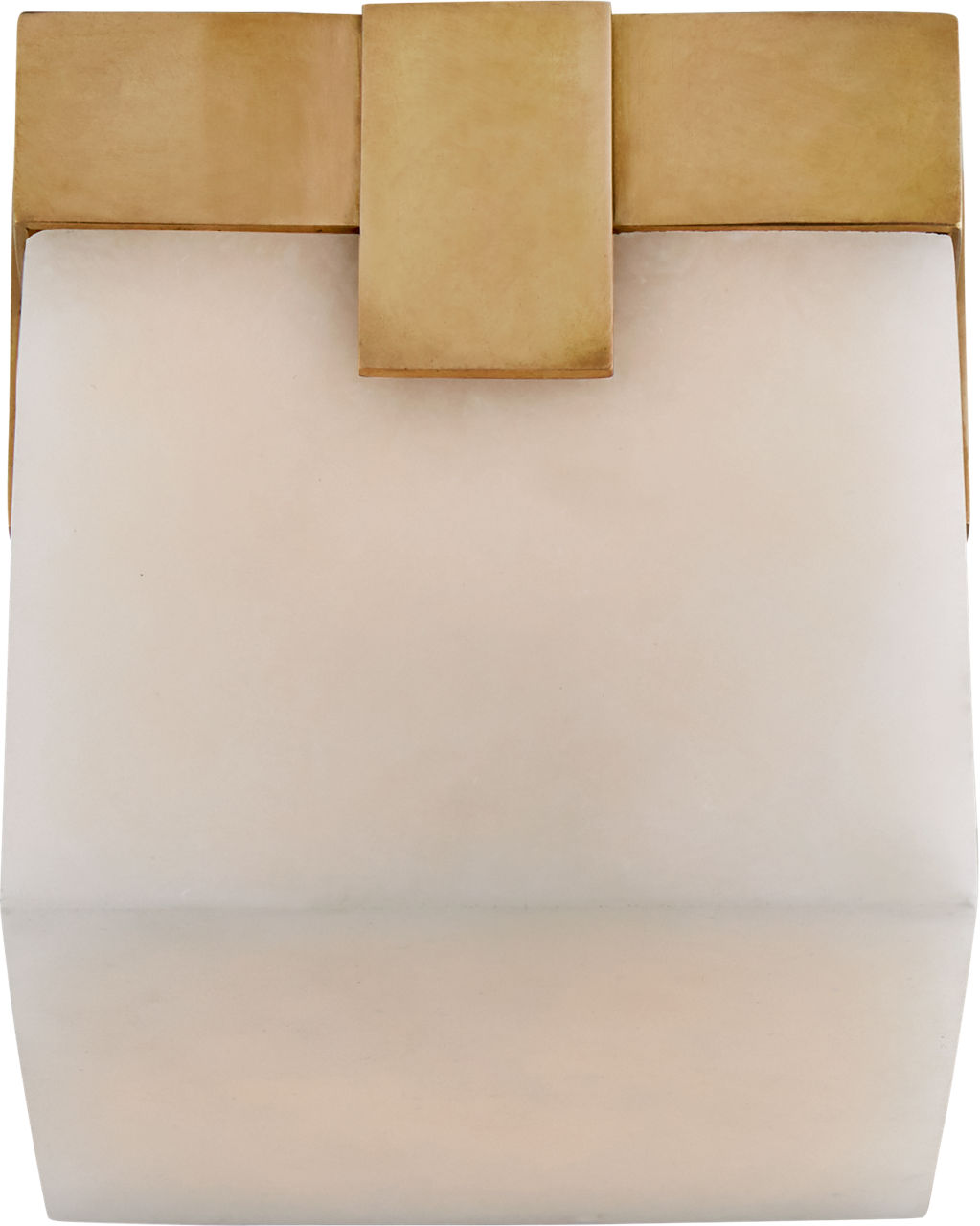 Covet 4.75" Solitaire Flush Mount | Antique-Burnished Brass | Alabaster
