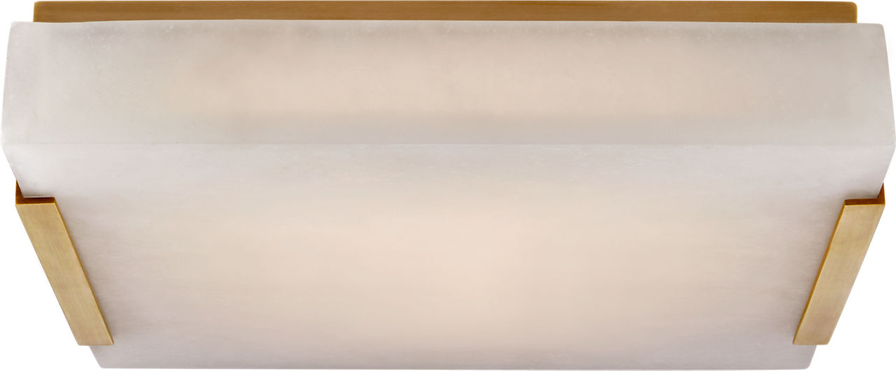 Covet Medium Flush Mount | Antique-Burnished Brass | Alabaster