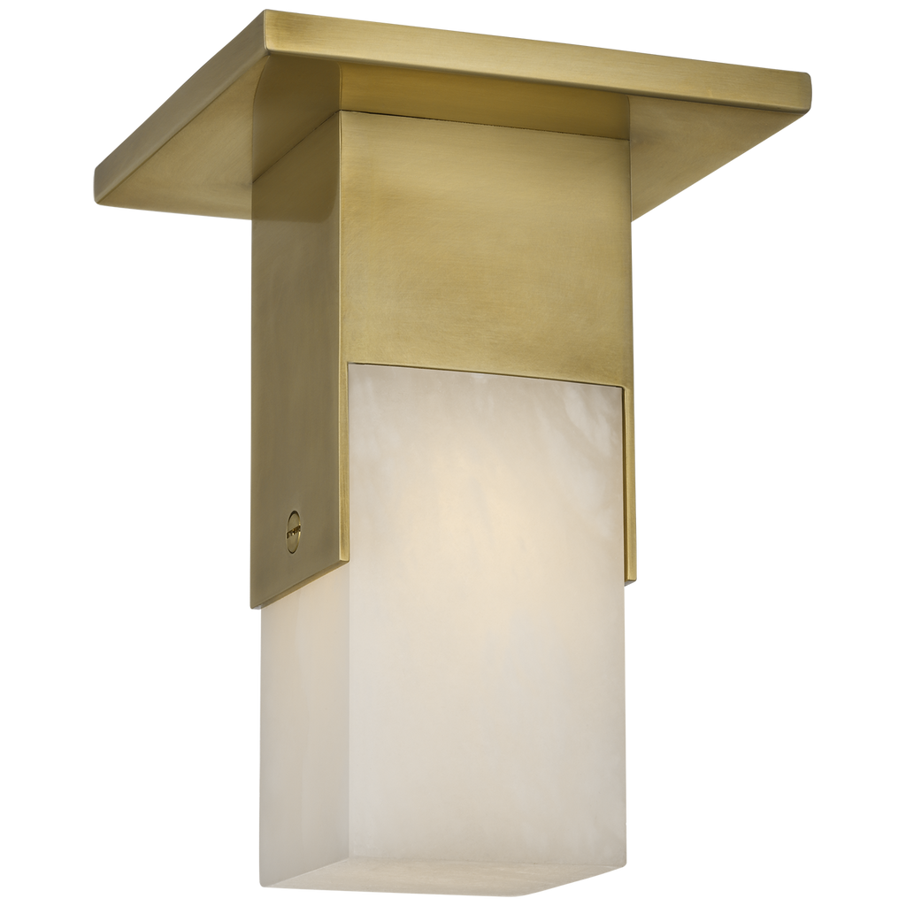 Covet Short Monopoint Flush Mount | Antique-Burnished Brass | Alabaster