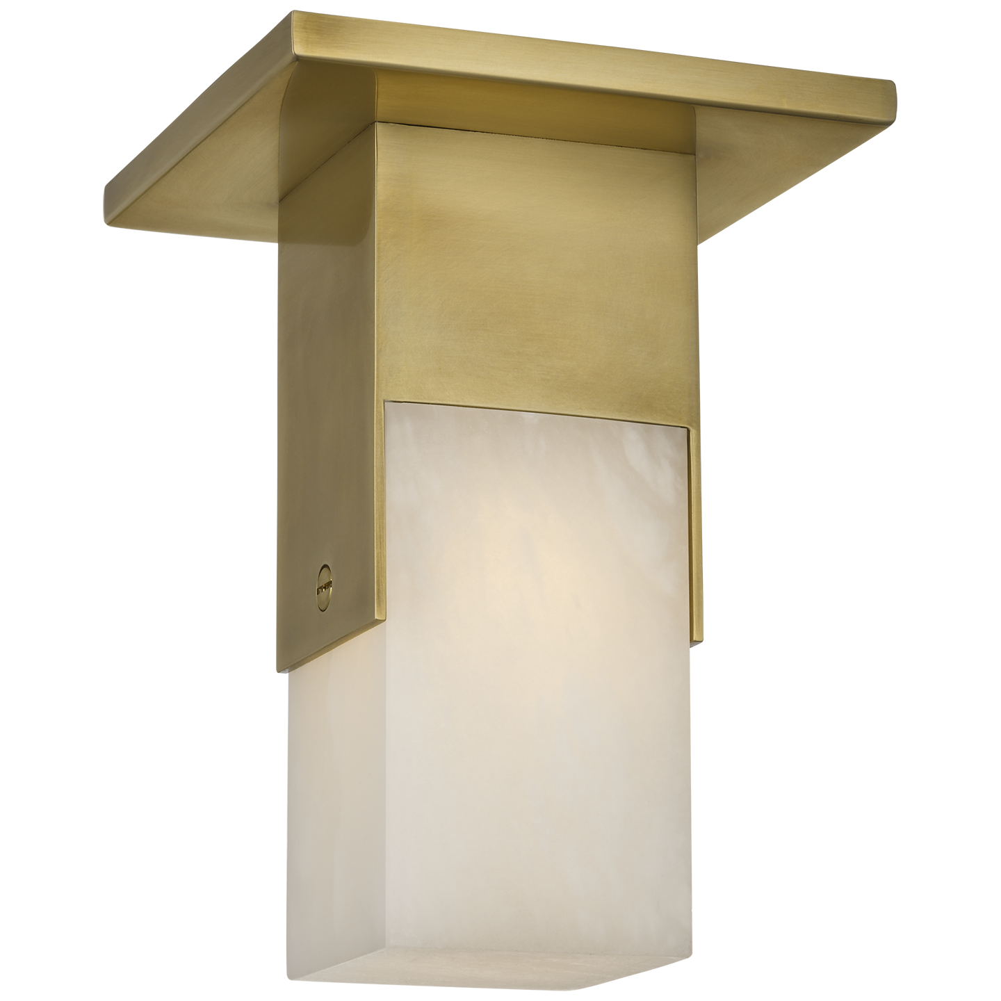Covet Short Monopoint Flush Mount | Antique-Burnished Brass | Alabaster