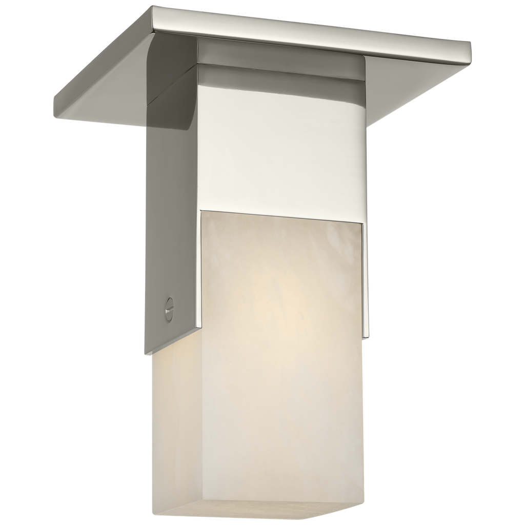 Covet Short Monopoint Flush Mount | Polished Nickel | Alabaster