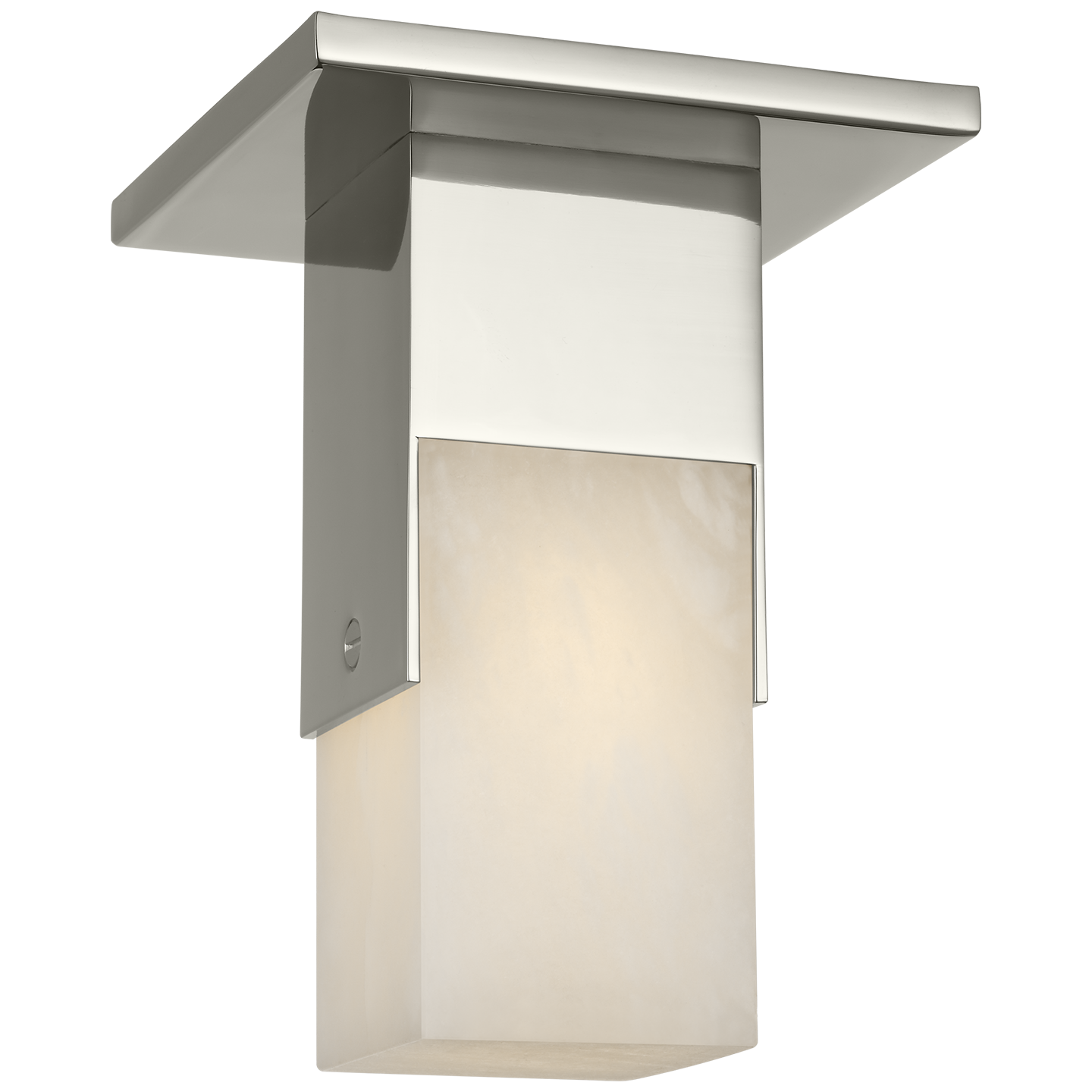 Covet Short Monopoint Flush Mount | Polished Nickel | Alabaster