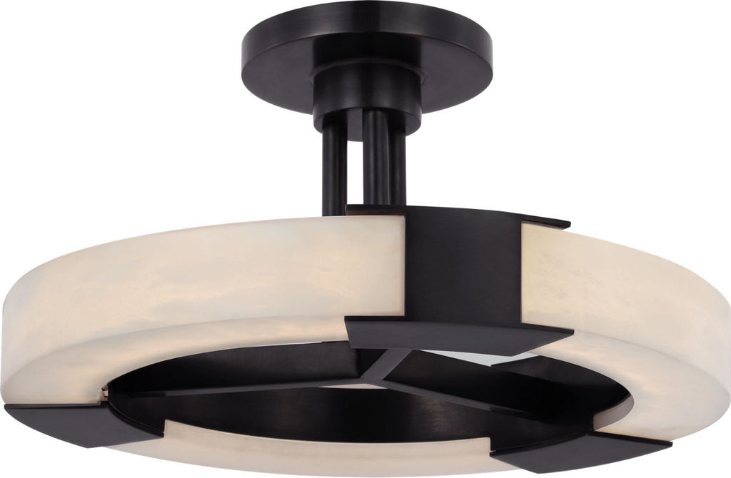 Covet Medium Ring Semi-Flush Mount | Bronze and Alabaster