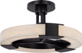 Covet Medium Ring Semi-Flush Mount | Bronze and Alabaster