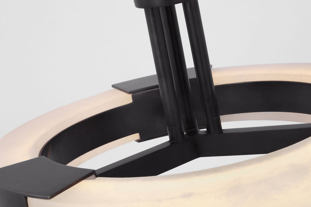 Covet Medium Ring Semi-Flush Mount | Bronze and Alabaster